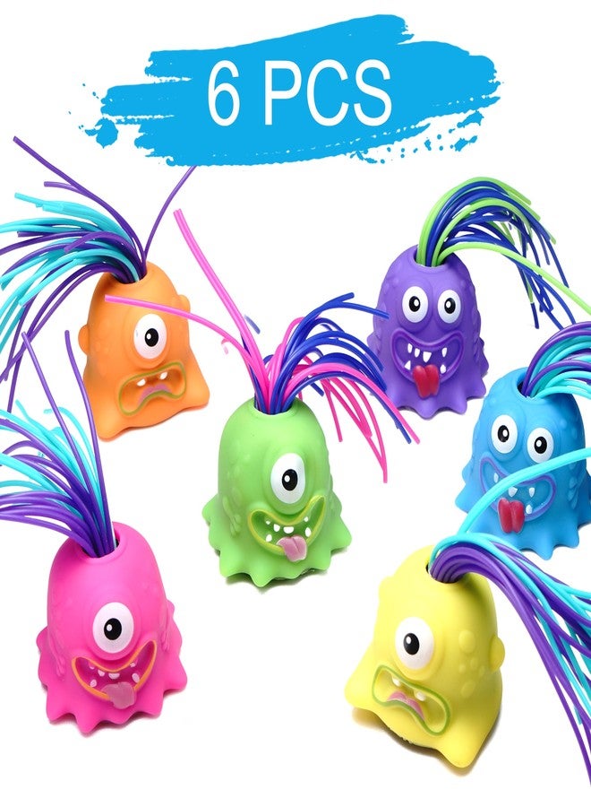 Sepco 6PCS Light Up Pulling Hair Screaming Monster Flashing Anti-Anxiety Fatigue Toy for Kids Adults Stress Relief - Image 3